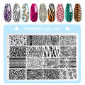 Print Nail Stamping Plate Leopard Snake Pattern Nail Art Stencil Stainless Steel Nail Stamp Template for DIY Manicure Nail Tools