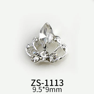 10pcs New Crown Alloy Zircon Nail Art Charms Silver Shinny Crystals Jewelry Hot Sale Nails Decoration 3D Manicure Accessories %2
