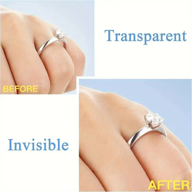 8 Sizes Silicone Invisible Clear Ring Sizer Anti-Loss Proof Invisible Ring Holder Retainer Shrinker for Large Rings