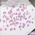 50Pcs/Bag 5A Mini Zircon Nail Art Charms Sparkle Mix Shapes Flat Bottom Diamond Nail Rhinestones Decor DIY Manicure Accessories