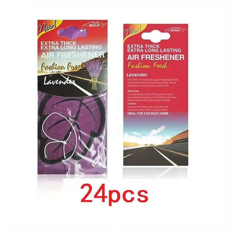 3-60pcs Car Air Freshener Natural Scented Tea Paper Auto Hanging Vanilla Perfume Fragrance Leaf Shape Car Accessories Interior