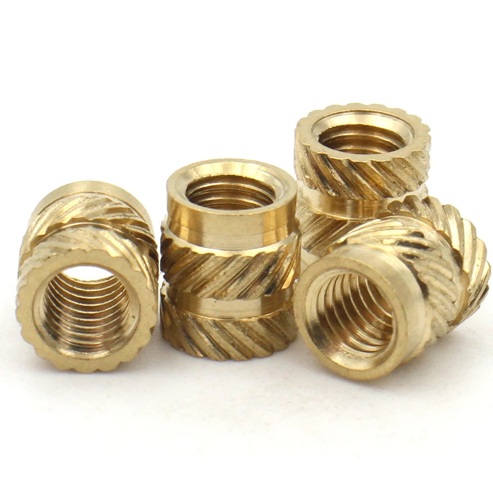 10/15/20/40/50/100pcs M1 M1.2 M1.4 M2 M2.5 M3 M4 M5 M6 M8 Thread Knurled Brass Heat Insert Nut Copper Embedment Embed Parts Nuts