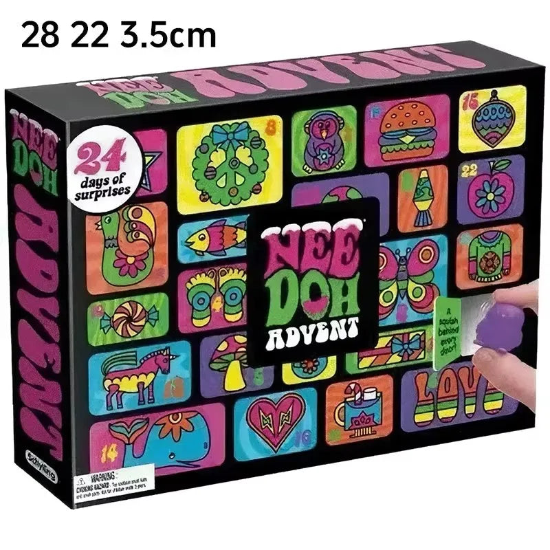 2026 NeeDoh Advent Calendar 3D PVC FidgetChristmas Countdown Calendar Surprise Box Stress Relief Toy New Year Holiday adult toys