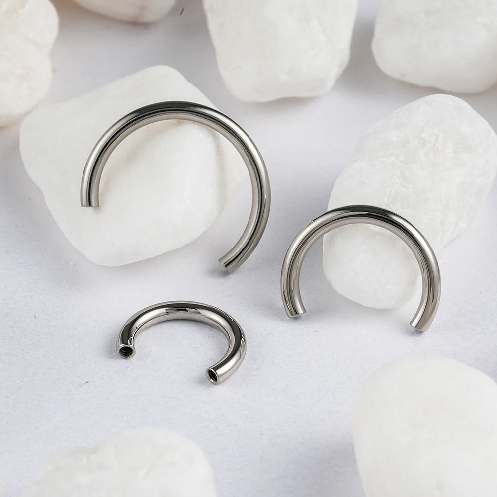 5pcs/lot Right Grand ASTM F136 Titanium 16G Internally Threaded Circular Barbell Horseshoe Body Piercing Jewelry Accessories