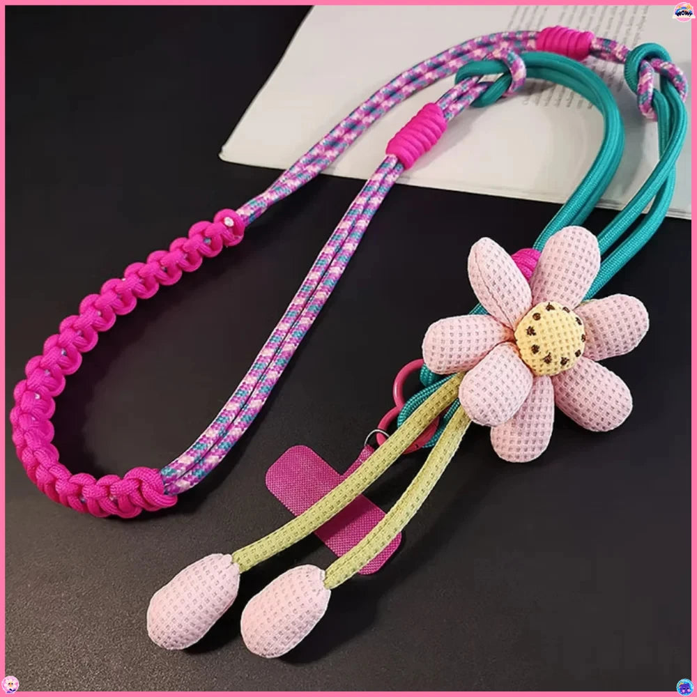 Creative Cartoon Mobile Phone Universal Lanyard Crossbody Long Rope Lanyard Rope Cartoon Decorative Pendant Outdoor Accessories