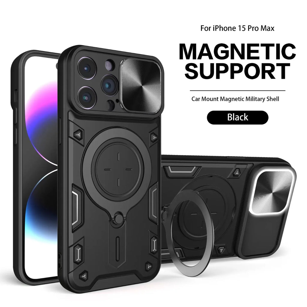 Case for iPhone 15 14 13 12 11 Pro Max 15 Plus XR XS 8 7   Slide Camera Protection 360 Rotate Kickstand Armor Ring Cover
