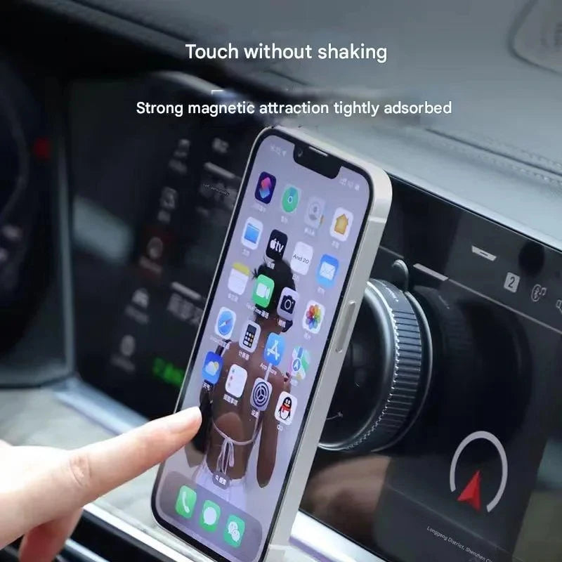 360° Rotatable Vacuum Suction Magnetic Car Phone Mount, Strong Suction Cup Magnet Phone Holder for Dashboard Windshield