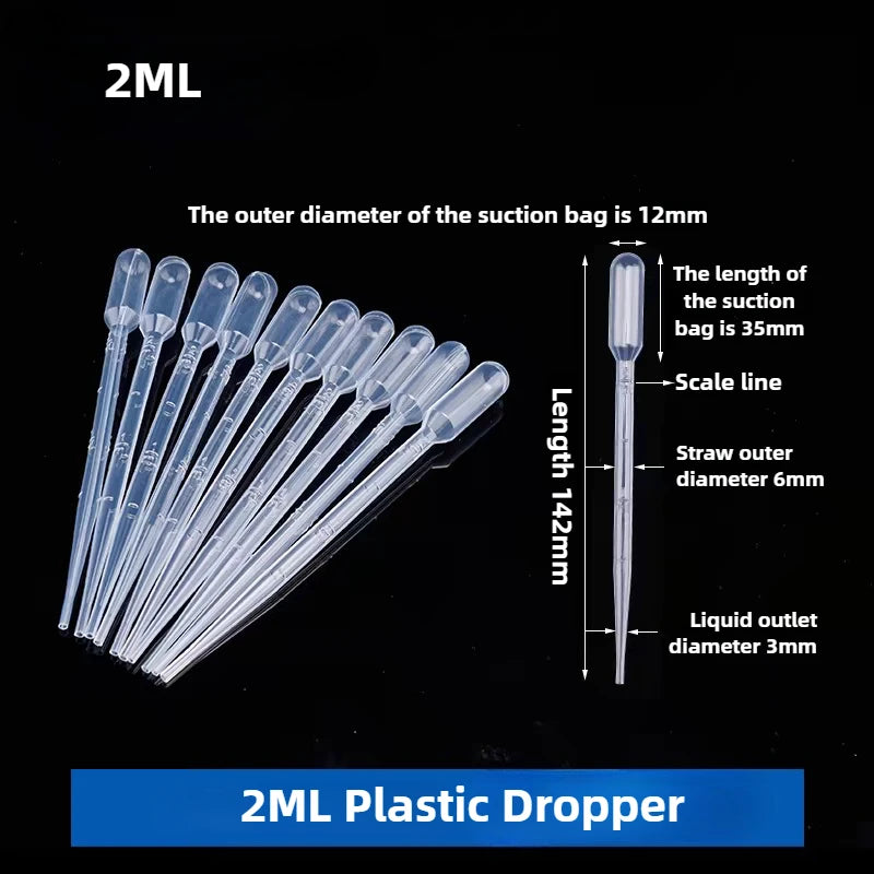 2ml 3ml 5ml 10ml Aquarium Fish Tank Brine Shrimp Feeder Plastic Dropper Pipette Graduated Dropper Babbitt Pipette 5pcs/10pcs