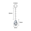 Right Grand ASTM F136 Titanium Waterdrop CZ Dangle Chain Earring Charm Pendant for Upper Lobe Clicker Piercing Jewelry