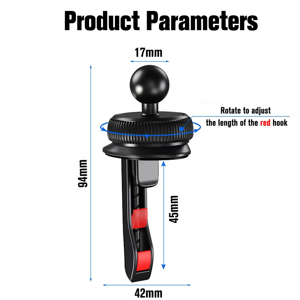 17mm Ball Head Base for Car Phone Holder Universal Car Air Vent Mobile Phone Stand GPS Bracket Car Air Outlet Clip Accessories