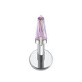 Right Grand ASTM F136 Titanium 16G Trapezoid CZ Labret Stud Earring Geometric Tragus Helix Cartilage Ear Lobe Piercing