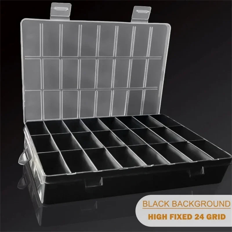 1pc 24 Grids Clear Plastic Storage Box Compartment Organizer For Jewelry Beads Craft Small Parts Home Storage Part