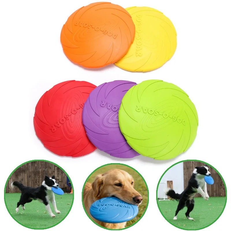 Dog Toys Soft Silicone Flying Disc Durable Bite Resistant Multicolor Frisbee Puppy Outdoor Interactive Training Supplies