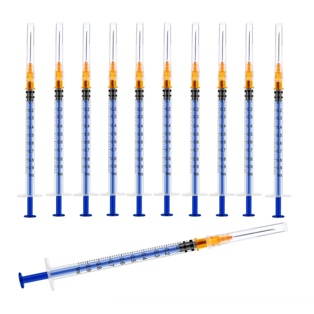 1Ml/Cc Disposable Lab Syringe with 1" Needle, 50/100Pcs Individually Sealed Package