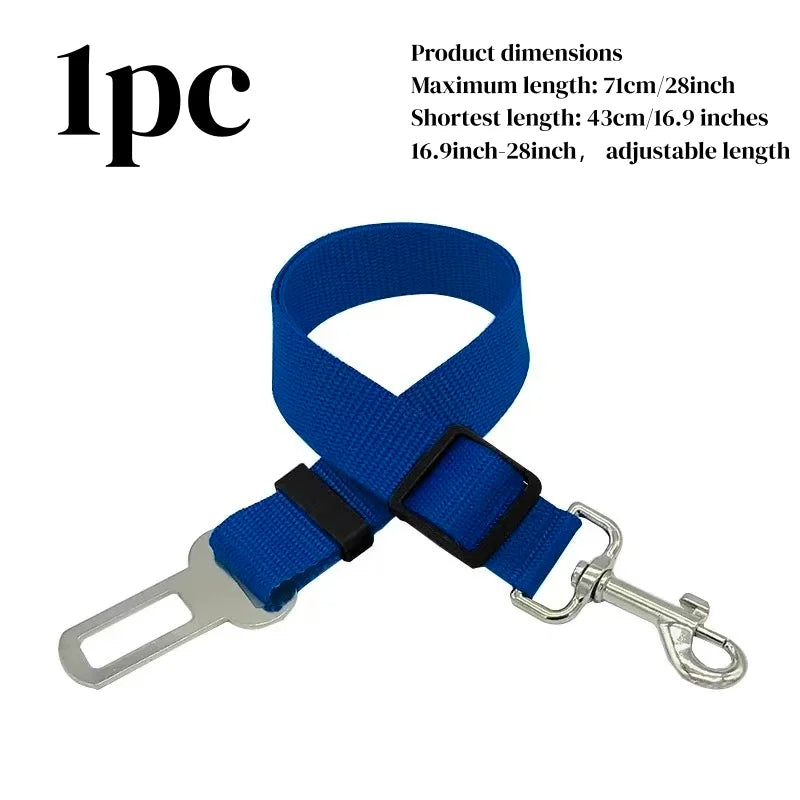 Car Pet Seat Belt, Adjustable Safety Rope, Rust Proof Hook and 360° Rotating Buckle, Used for Trucks and Station Wagons