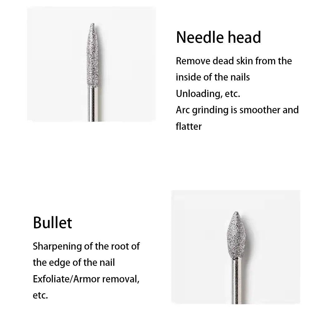 6Pcs/Sets Nail Drill Bits Kit Polish Tips Electric Nail File Bit Replace Sandpaper Sanding Bands Manicure Tools