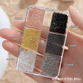 6Grids Halloween Punk Rivets Nail Art Charms Gold/Silver/Black Cone Spike Studs Nails Decorations DIY Cool Manicure Accessories
