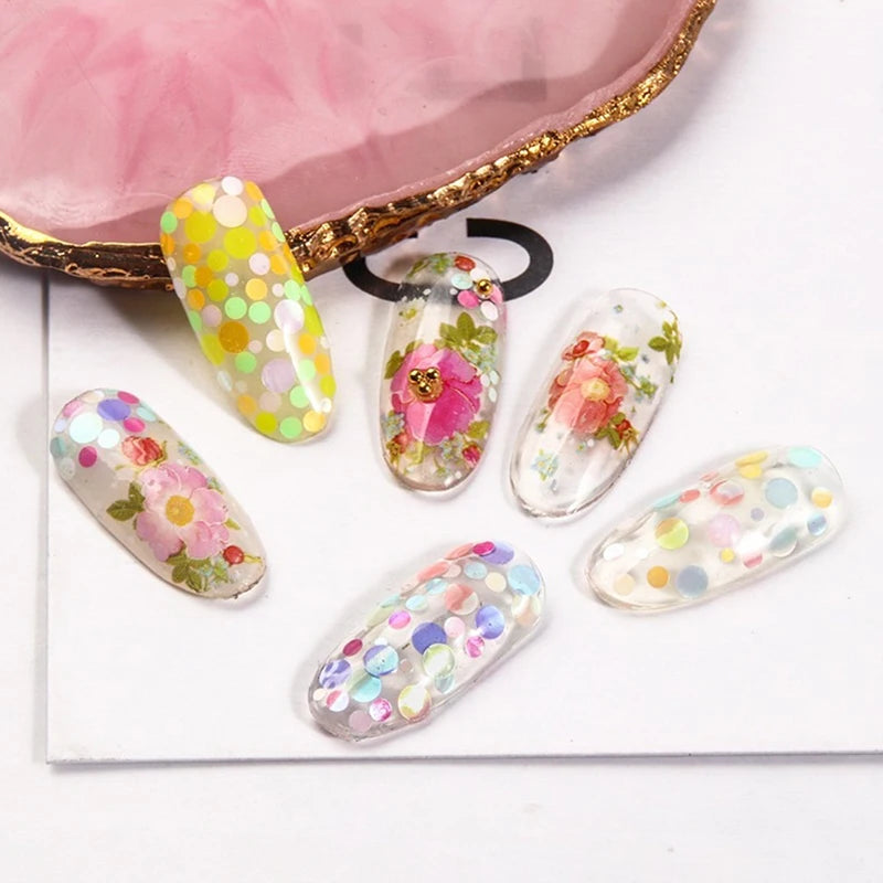 6 Grids/Bag Nail Chunky Glitter Flakes Colorful Nail Art Decals Sequins For Nail Art Slices Mxied Cosmetic Holo Glitter Tips