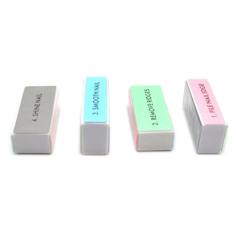 10 / 20pcs Nail Buffers Colorful 4 Way Different Grit Professional Nails File Polishing Block Sanding Manicure Art Sponge Tools