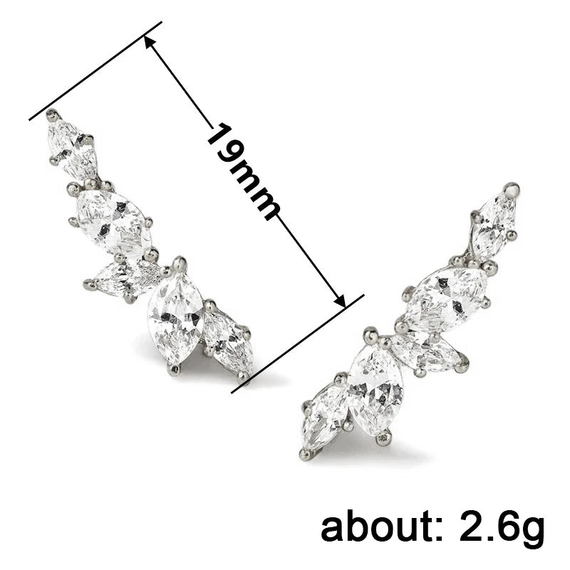 Huitan Dainty Stud Earrings with Crystal Cubic Zirconia Simple Stylish Ear Piercing Earrings for Women Trendy Jewelry Drop Ship