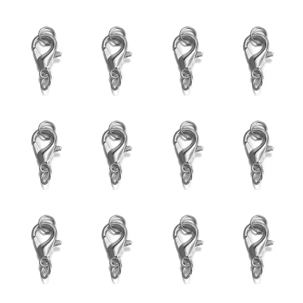 50Pcs Lobster Clasps Hooks with 100Pcs Jump Rings End Clasps Bracelet Necklace Connectors for DIY Jewelry Making Supplies