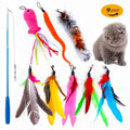 Kitten Toys Variety Pack Funny Cat Stick Scalable Cat Pole Plush Toy Feather Replacement Head Interactive Fun Pet Supplies