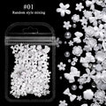 50Pcs Pearl Pink Bowknot Heart Shaped Mixed Nail Decorations Kawaii Nail Art Charms Star Butterfly DIY Nail Accessories