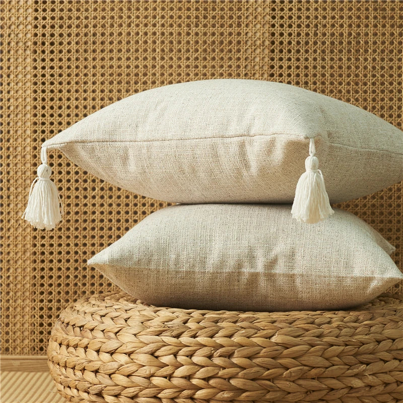 Cushion Cover Decorative Yellow Linen Sofa Throw Pillow Cover Home Pillow Cover for Living Room Car Super Soft Pillowcase