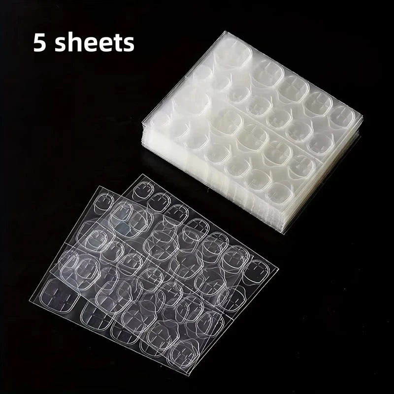 120/240Pcs Double-Sided Jelly Glue Press-On Nails High Viscosity Transparent Waterproof & Durable Matte Finish Fake Nails Glue