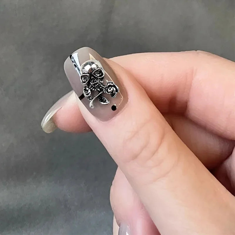 10Pcs Vintage Cross Nail Art Charms 3D Alloy Baroque Angel Heart Nail Art Decoration DIY Designer Luxury Manicure Accessories