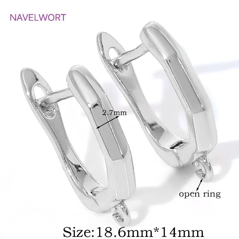 DIY Earring Making Accessories 18K Gold Plated Smooth Earring Hook Clasps Brass Metal Earwires Hooks,Jewelry Making Supplies
