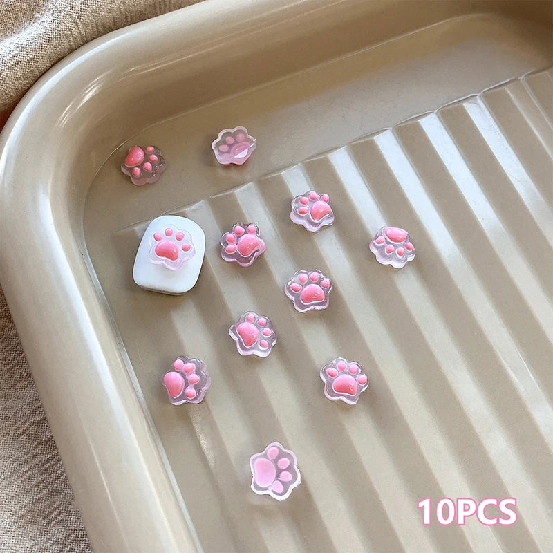 10pcs Nail Art Charms Resin Mini Cherry Strawberry Nail Art Flat Back Stone Figurines Scrapbook DIY Jewelry Decor Crafts