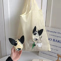 Cartoon Dog Shopping Bag Foldable Portable Large Capacity Eco-friendly Bag Durable for Grocery Shopping Handheld