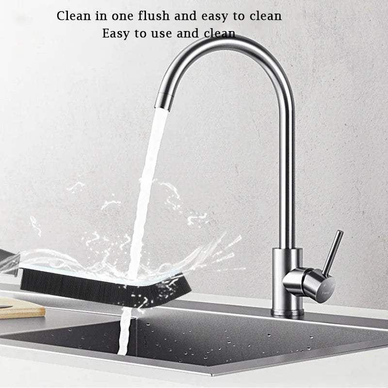 Alloy Household Gap Cleaning Brush Durable Hard Bristle Long Handle Cleaner Brush for Tile Joints Dead Angle Shower Floor Lines