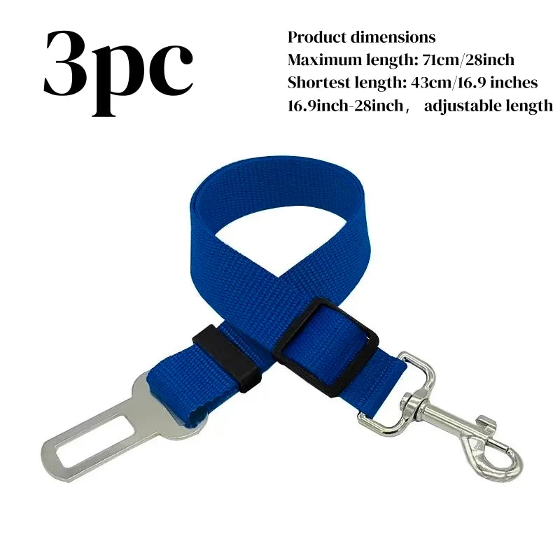 Car Pet Seat Belt, Adjustable Safety Rope, Rust Proof Hook and 360° Rotating Buckle, Used for Trucks and Station Wagons
