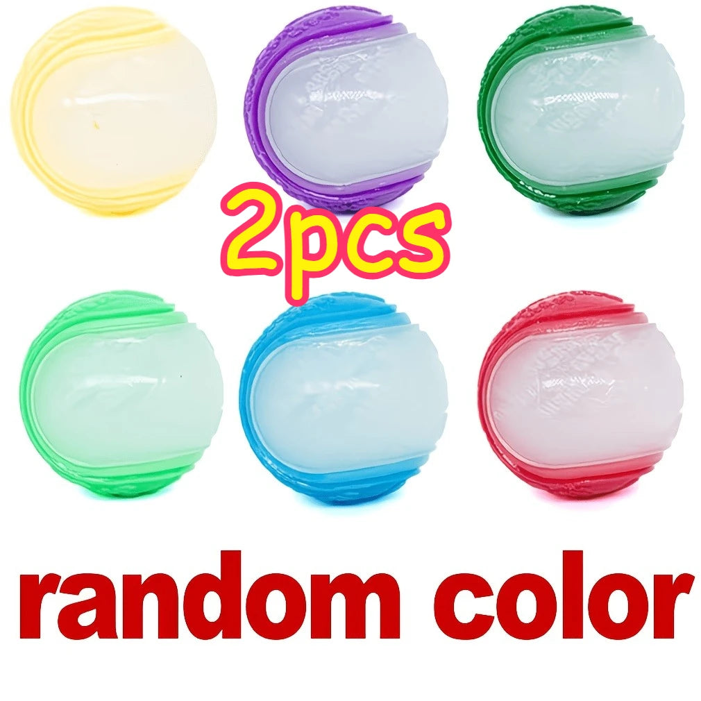 2/3Pcs Glow In The Dark Dog Squeaky Ball Toy, Bite Resistant Elastic TPR Rubber Teeth Cleaning Chew Ball, Random Colors