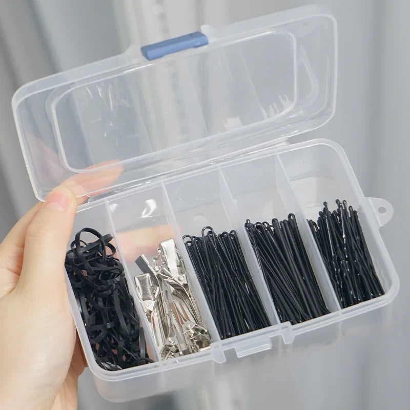 5/6 Compartment Storage Box Beauty Hair Tool Storage Small Box Rubber Band Card Hair Accessory Portable Divided Box with Buckle