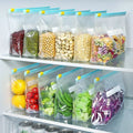 100Pcs Slider Gallon Food Storage Freezer Bags with Stand-Up Bottom Reusable Food Storage Bags Slide Zipper Bag Pouch JAF305