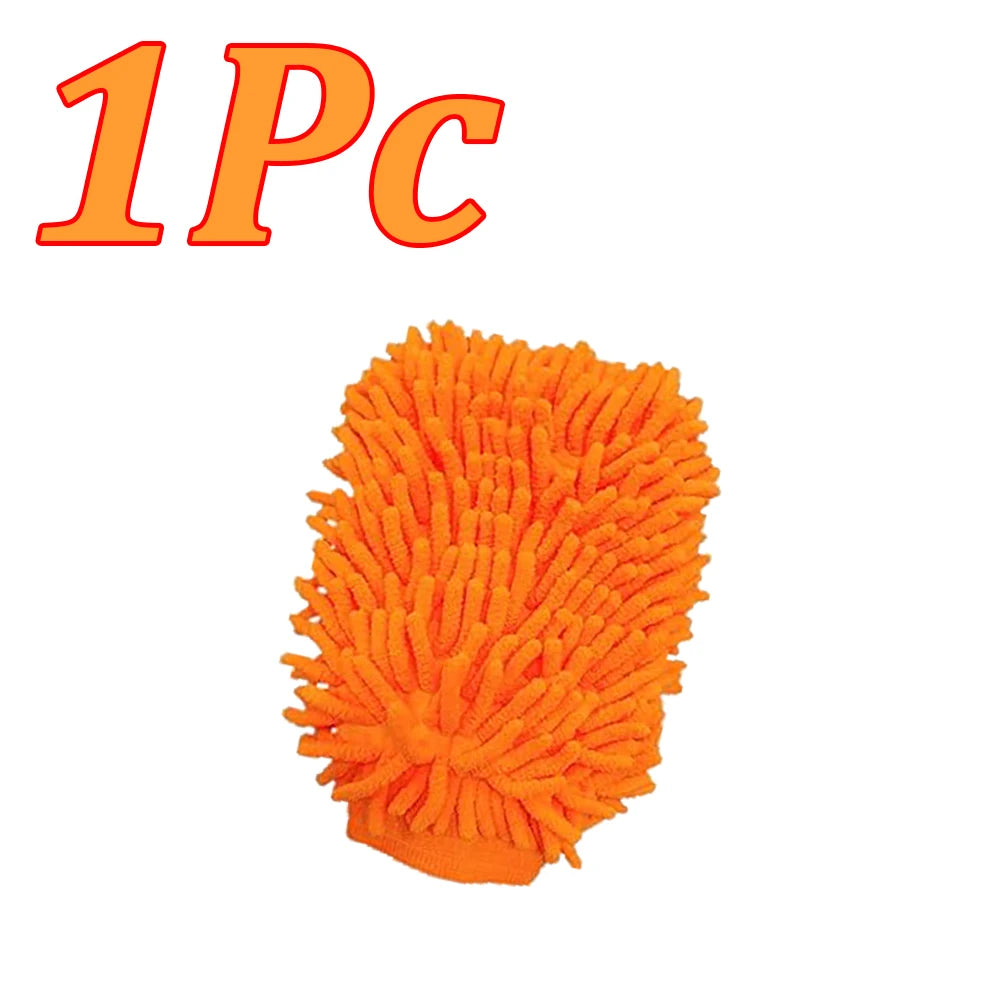 1-10Pcs Double Sided Chenille Auto Gloves Microfiber Cleaning Gloves Cleaning Windows Car Wash Kit for Cleaning Cars, Trucks