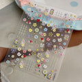 SUMMER Cute 5D Nail Art Sticker Color Button Bear Head Heart Star Bow Plaid Line Childlike Style Self Adhesive Decals Sweet DIY