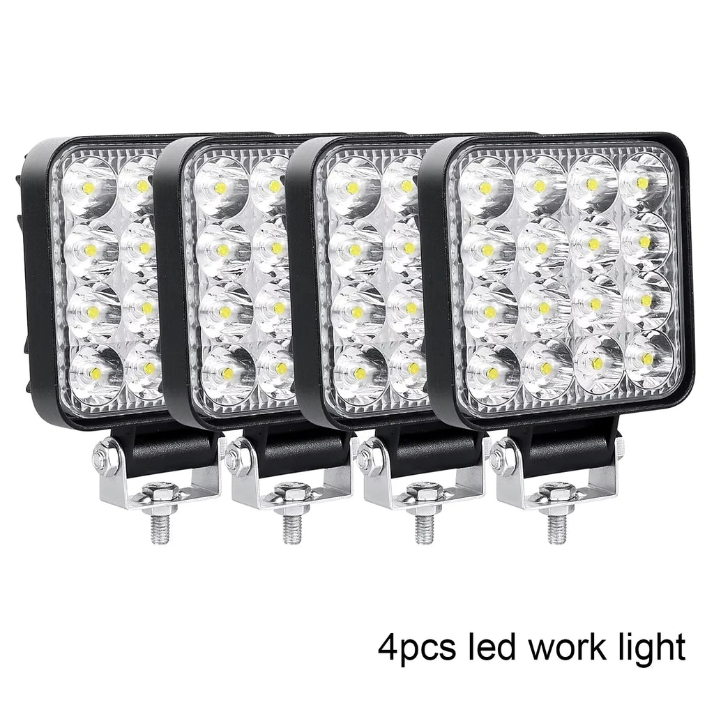 2/4pcs Mini LED Work Light Bar 3.3inch White LED Bar Pods Off Road 12V 24V Spot Flood Driving Fog Lights for Car Truck SUV ATV