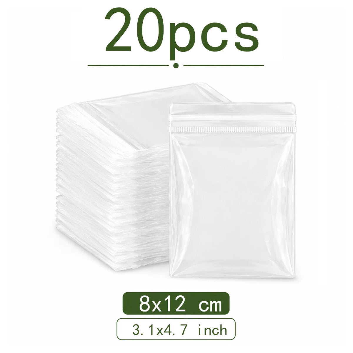 100\20PCS Clear Resealable Plastic Bags Mini Zip Seal Jewelry Pouches for Rings Earrings Necklaces Beads Coins DIY Craft Storage