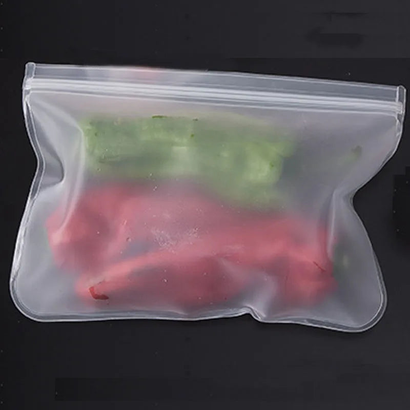 Reusable Food Storage Bags Silicone Stand Up Zip Shut Bag Leakproof Containers Cup Fresh Bag Fresh Wrap Ziplock Multifunction