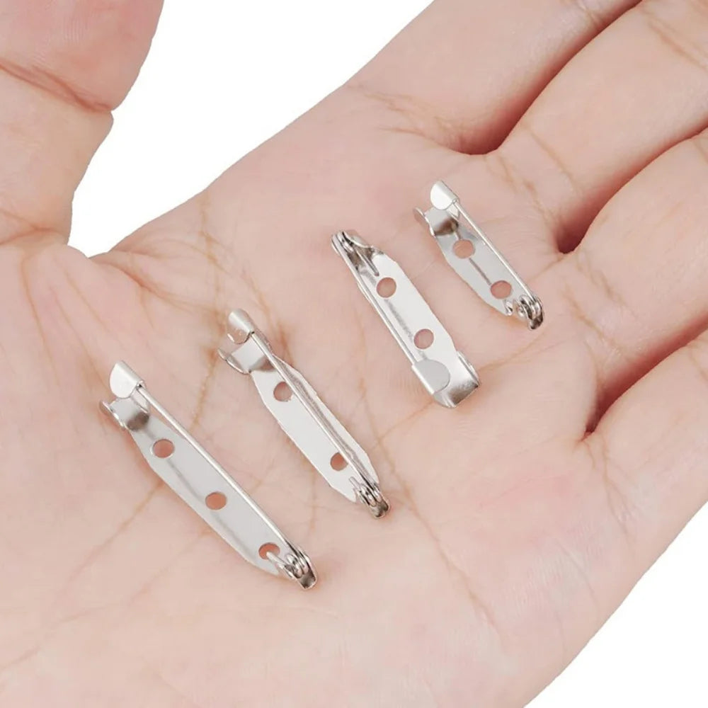 50pcs 15 20 25 mm Brooch Clip Base Pins Safety Pins Brooch Settings Blank Base For DIY Jewelry Making Supplies