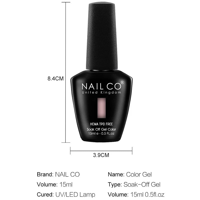 NAILCO 15ml Colors Gel Nail Polish Art Natural Resin Semi Permanent Soak Off UV Nail Varnish Gel Ongle UV Nails Product TPO Free