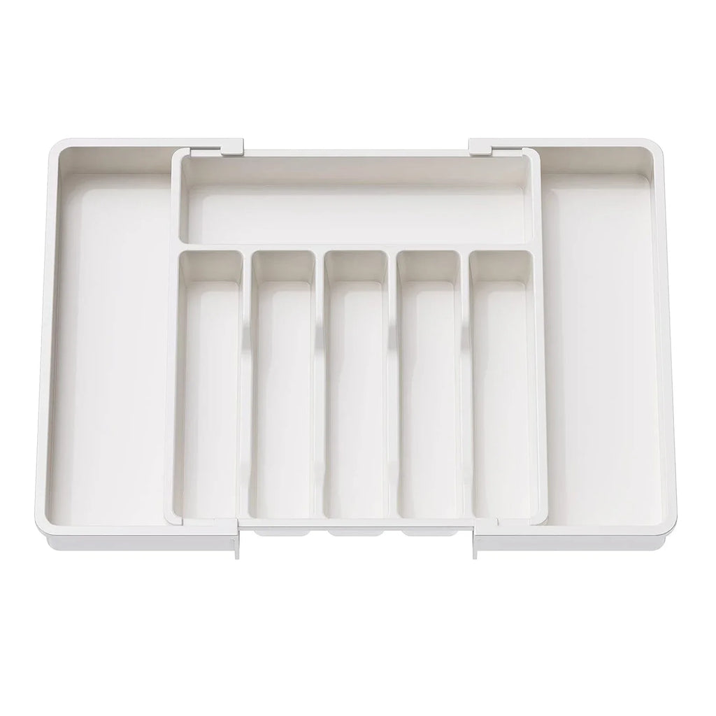 UpgradedAdjustable Plastic Cutlery Drawer Organizer Divided Storage Tray Space Saving Holder for Kitchen Knives Spoons Tableware