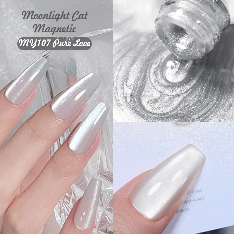 BORN PRETTY Nude Pink Moonlight Cat Magnetic Gel Super White Light Magnetic Nail Sparkling Varnis Semi Permanent 10ml Gel Polish