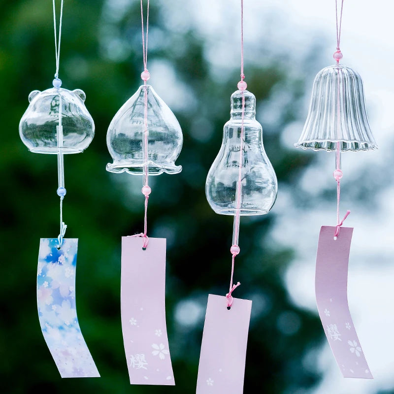 Japanese Style Glass Wind Chimes Outdoor Decorative Wind Bell Window Hanging Pendants Yard Garden Decoration Wind Chime