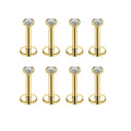 10Pcs/Lot 16G Stainless Steel Earrings Labret Lip Studs Set 2/3/4/5MM CZ Crystal Ear Cartilage Tragus Piercings Piercing Jewelry