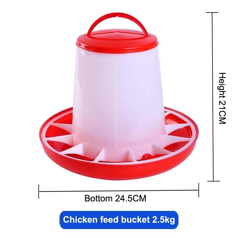【MAX-114】1-10kg Automatic Chicken Feeder Bucket - Rooster Hen Feeding Device for Farm Animal Poultry Quail Pigeon Supplies【WX】